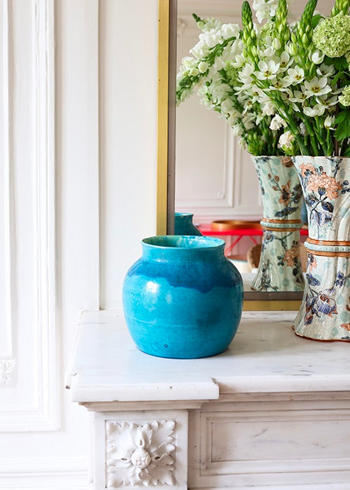 Aimée Aimer Vases Vase Mer Turquoise Jean Besnard faïence 16,5 cm