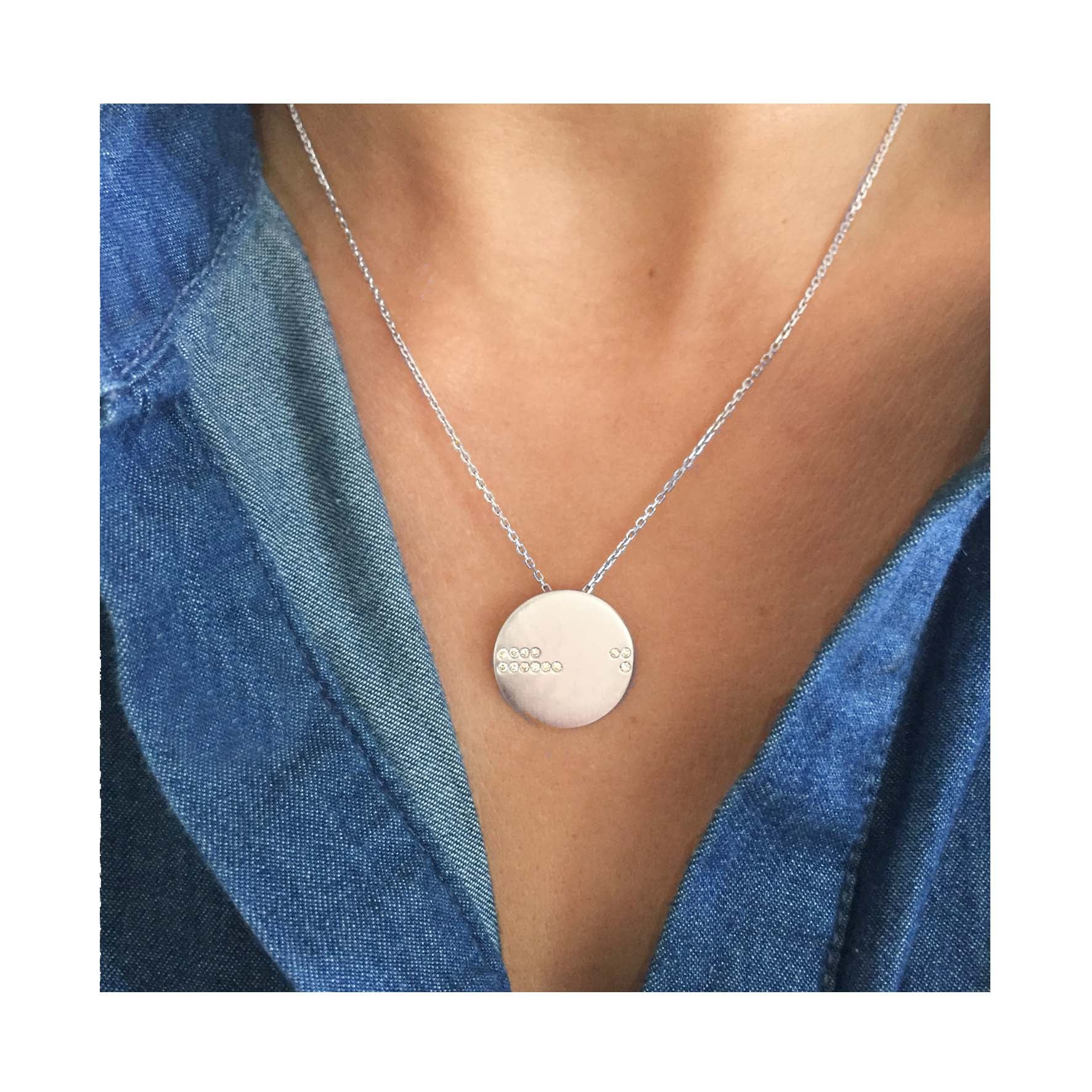 Aimée Aimer Horizon collier or blanc diamants 45 cm