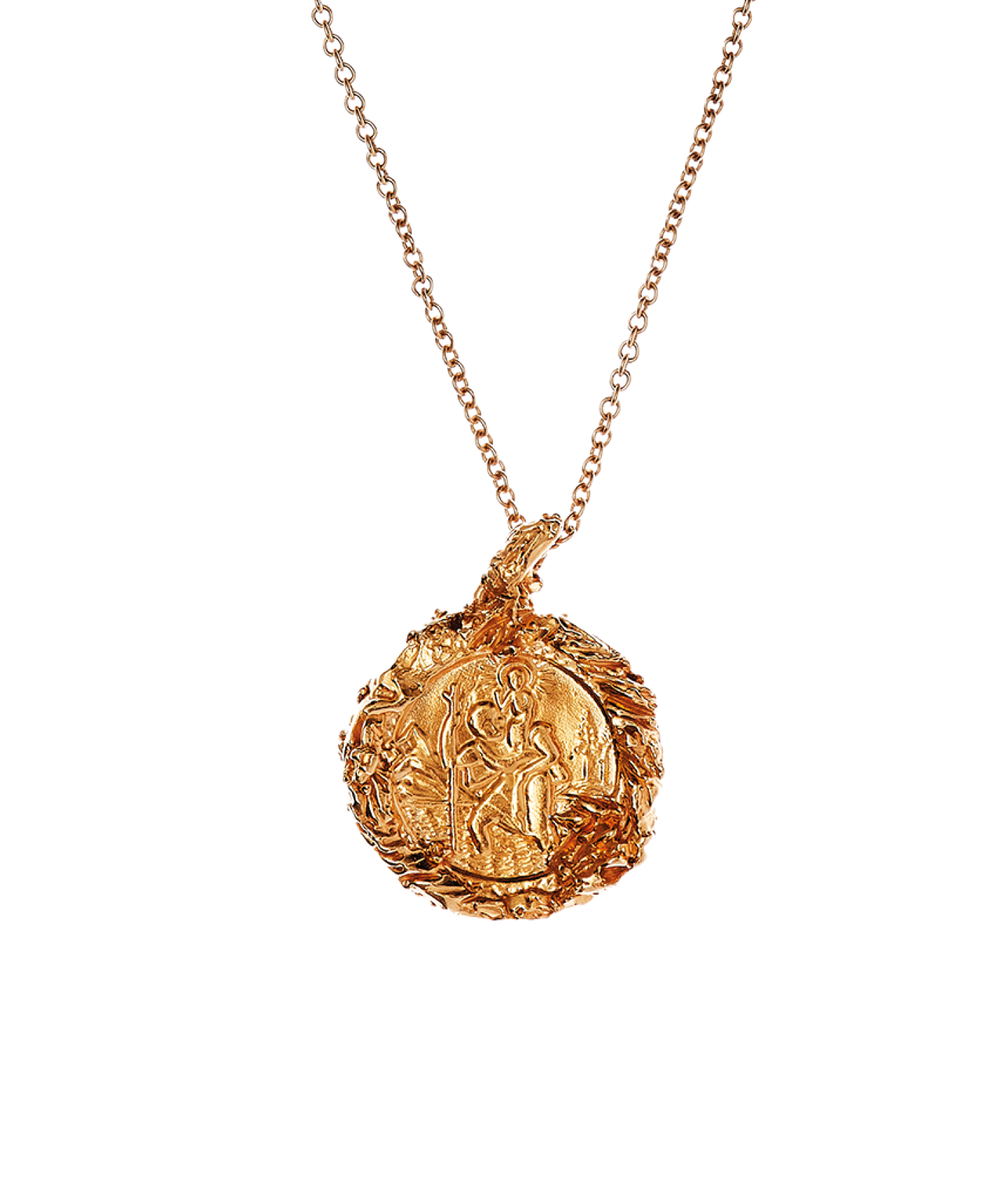 Alighieri The St. Christopher Medallion collier plaqué or