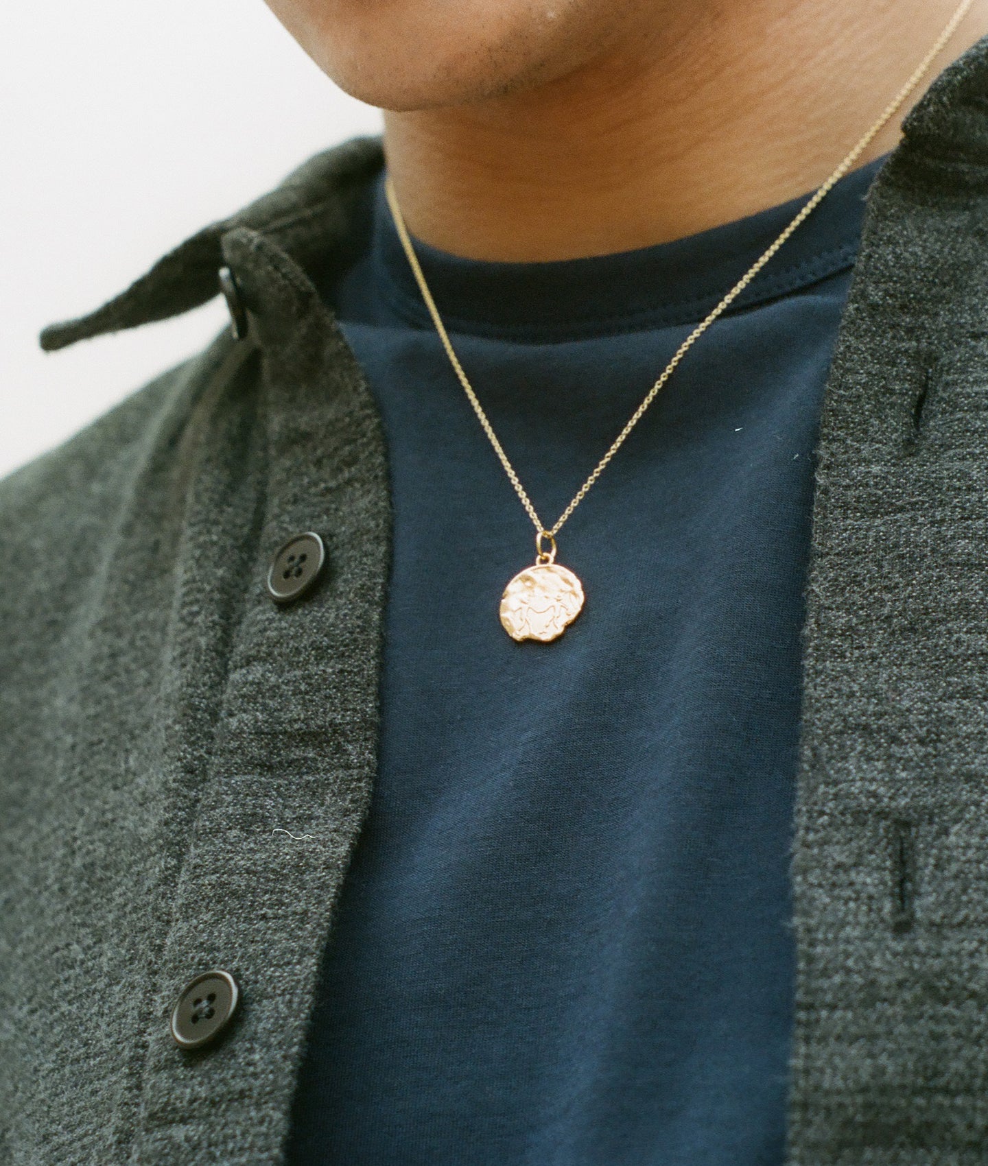 Alighieri Gemini Medallion collier or massif 9 carats