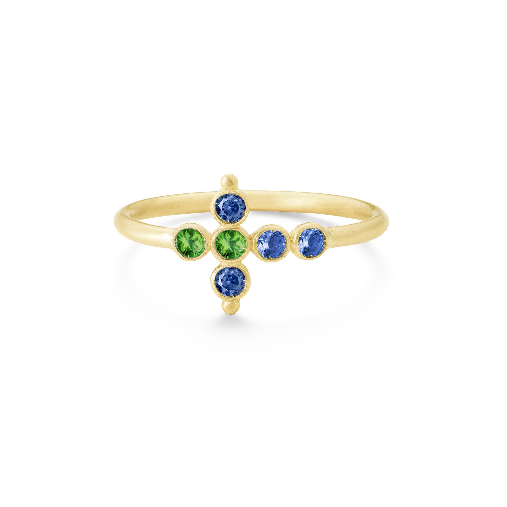 Aimée Aimer Petit AA bague tsavorites saphirs or jaune 51