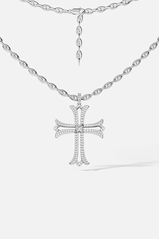 APM Monaco Yacht Club Rock collier croix blanche zircon