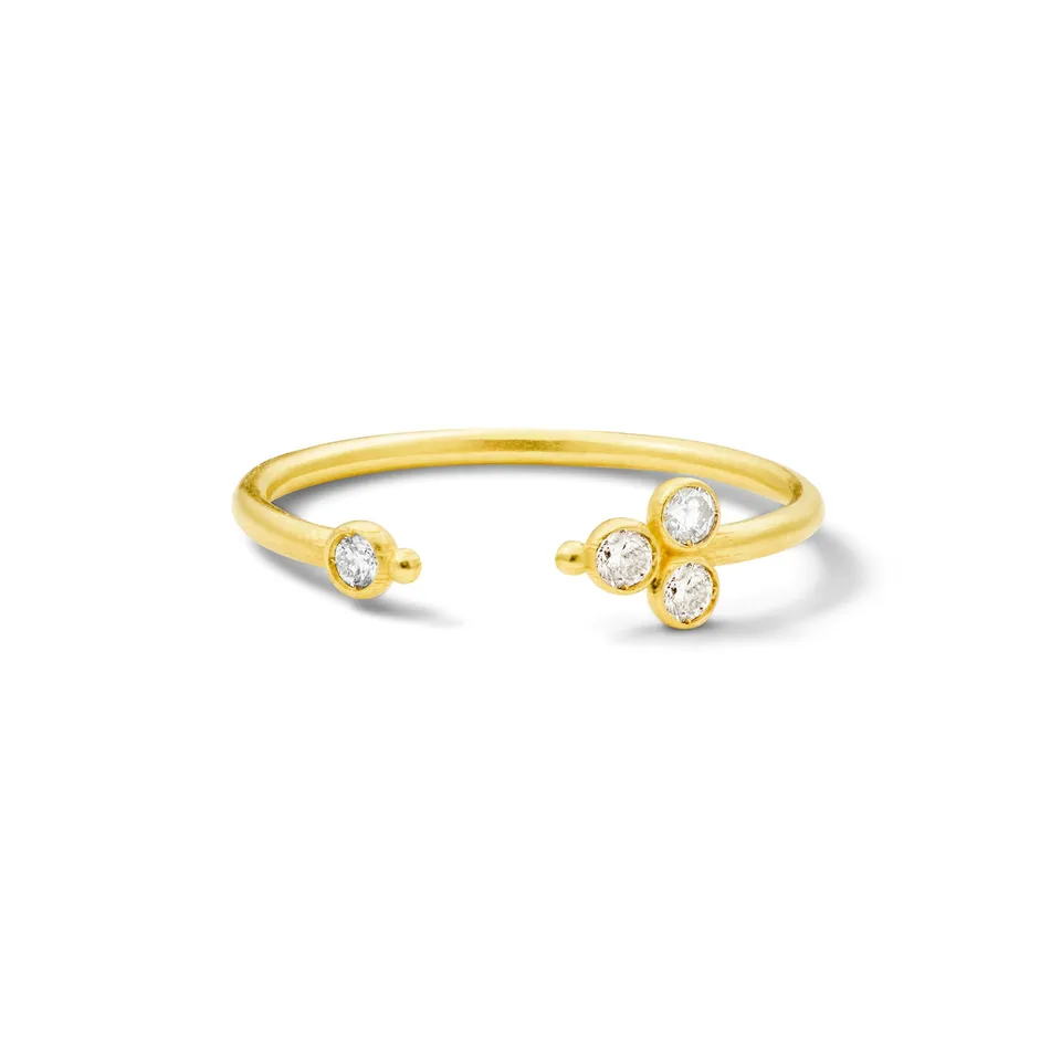 Aimée Aimer Delta Open bague or jaune diamants taille 50 0,12 ct