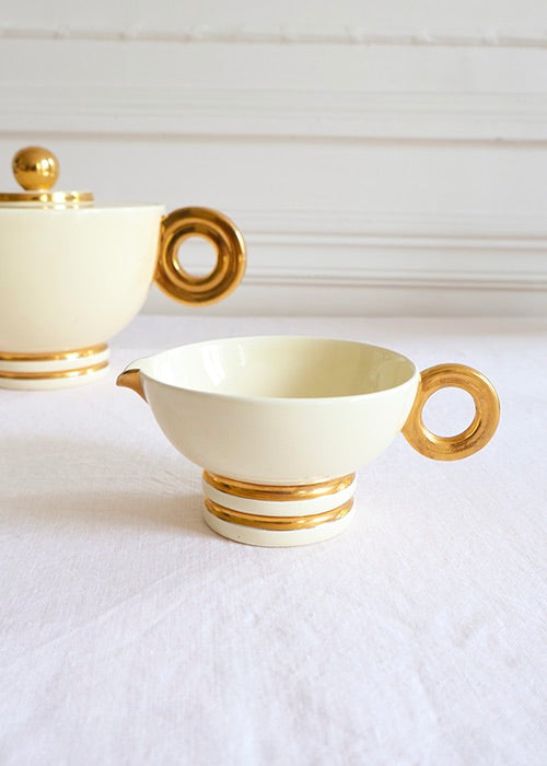Aimée Aimer Gatsby Robj service thé café porcelaine or 3 pièces
