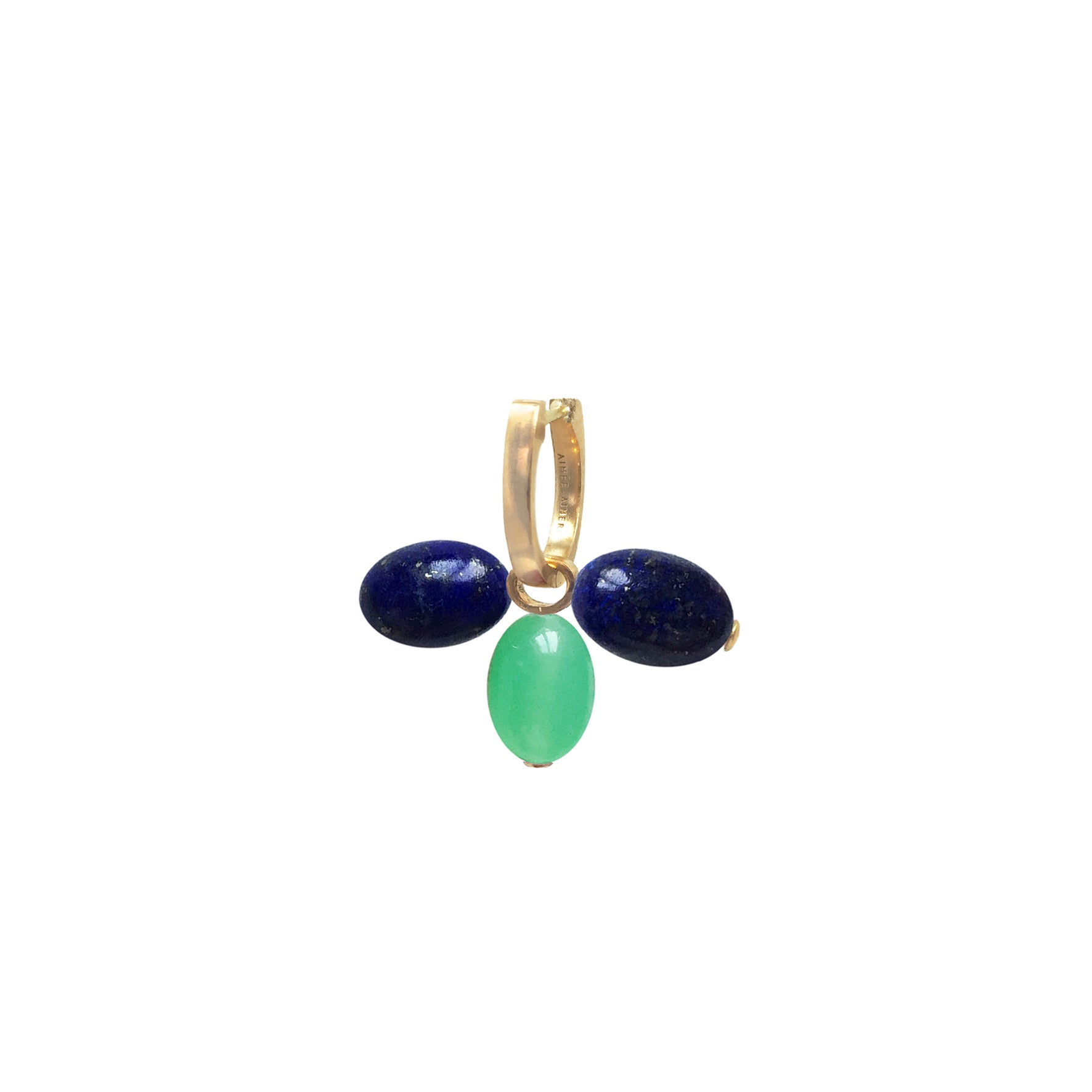 Aimée Aimer Tiare créole or jaune lapis paire