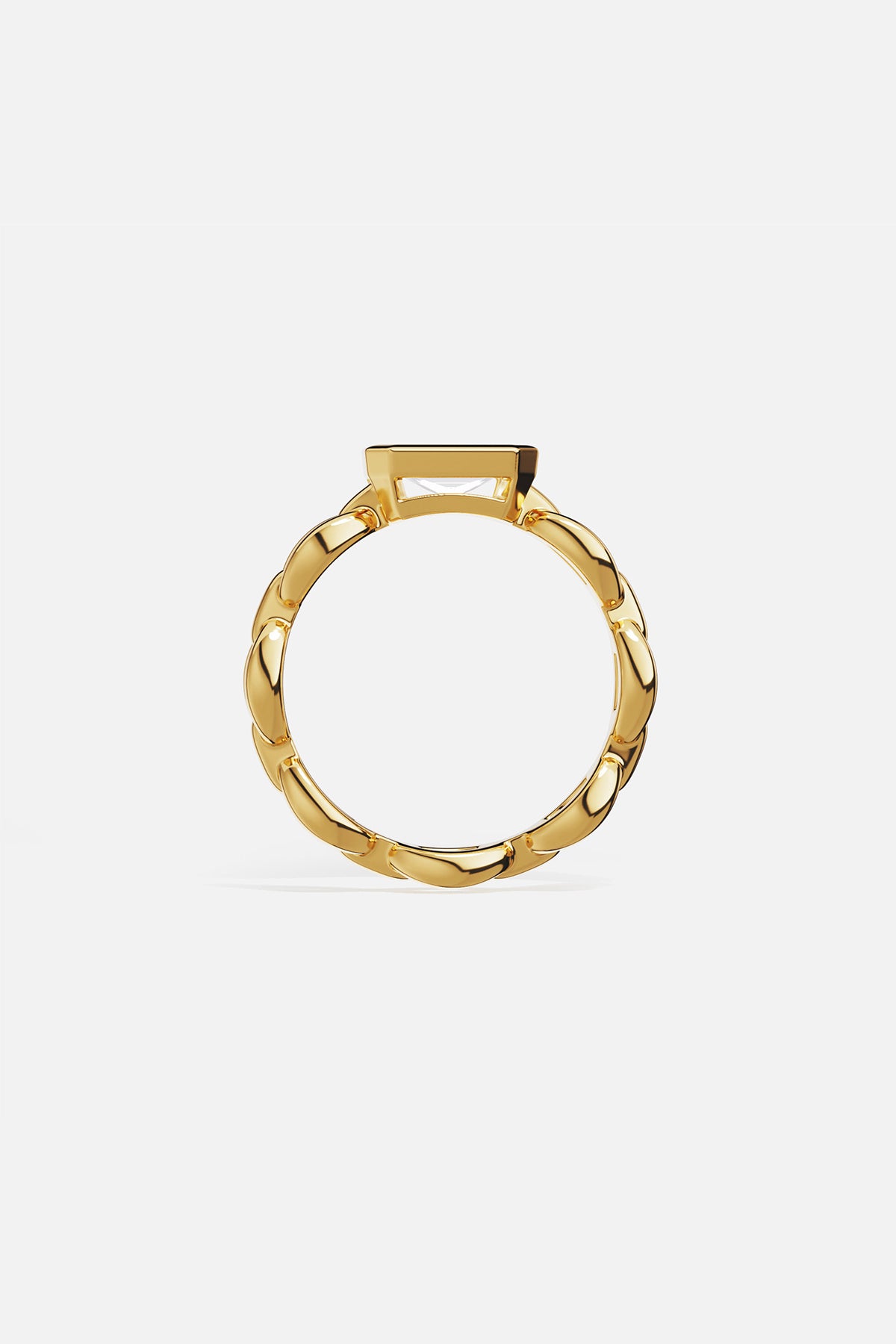 APM Monaco Soleil Enchaîné bague dorée pavée