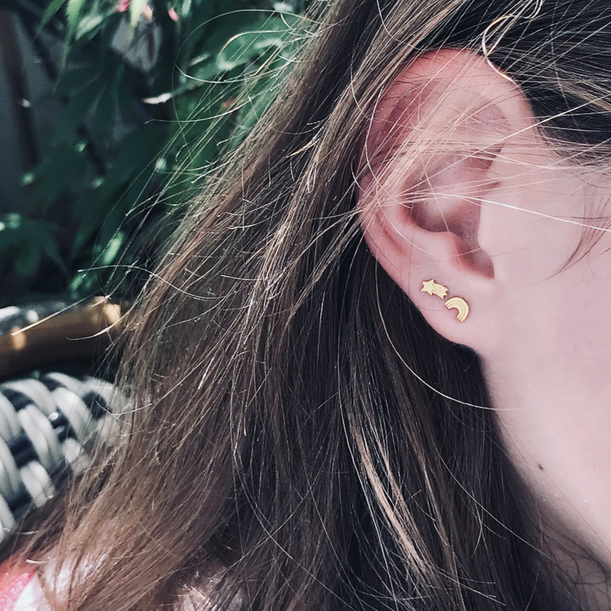 Adorabili Arc-en-ciel boucles d’oreilles plaqué or nuage