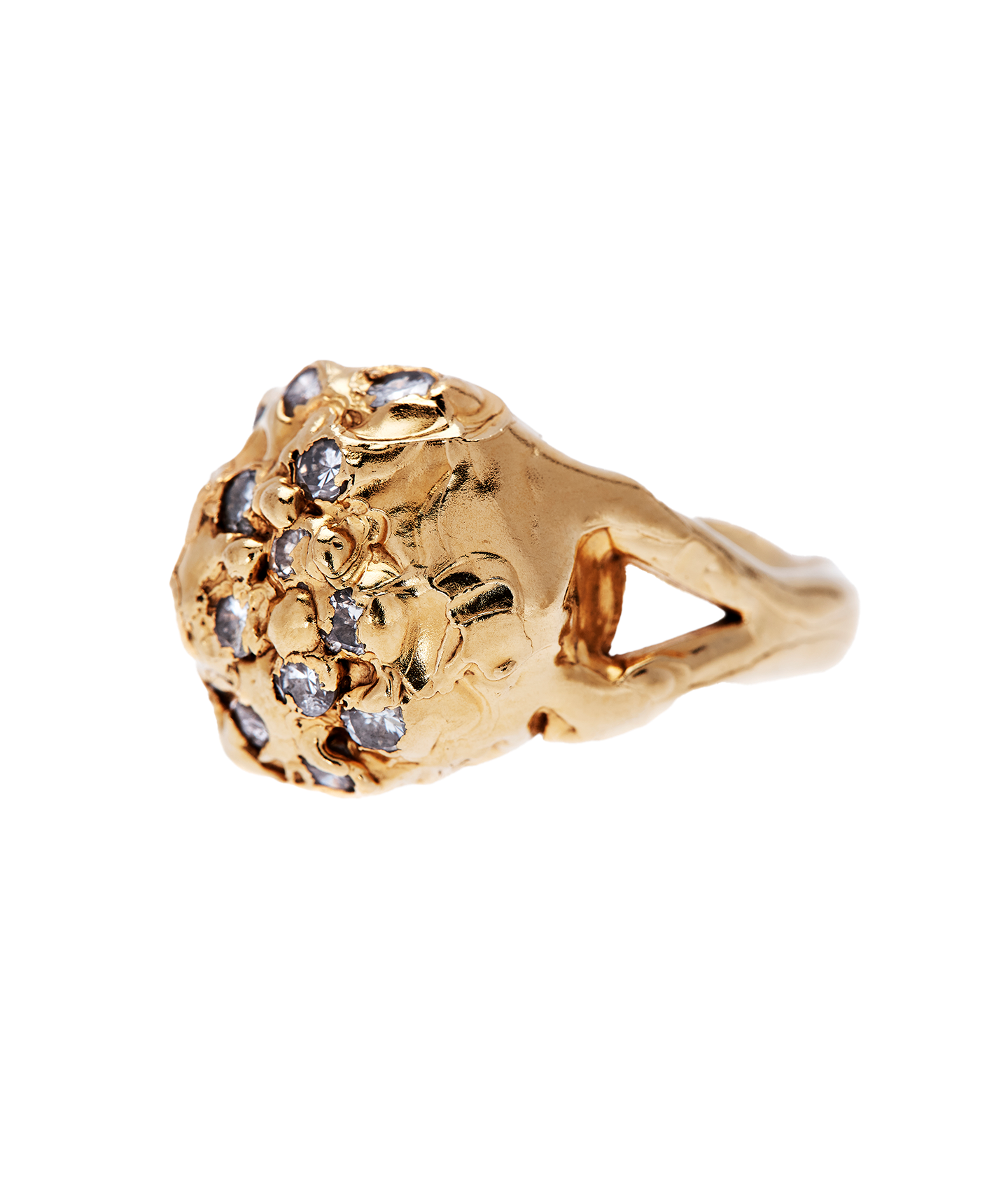 Alighieri Diamond Dome bague or diamants taille M