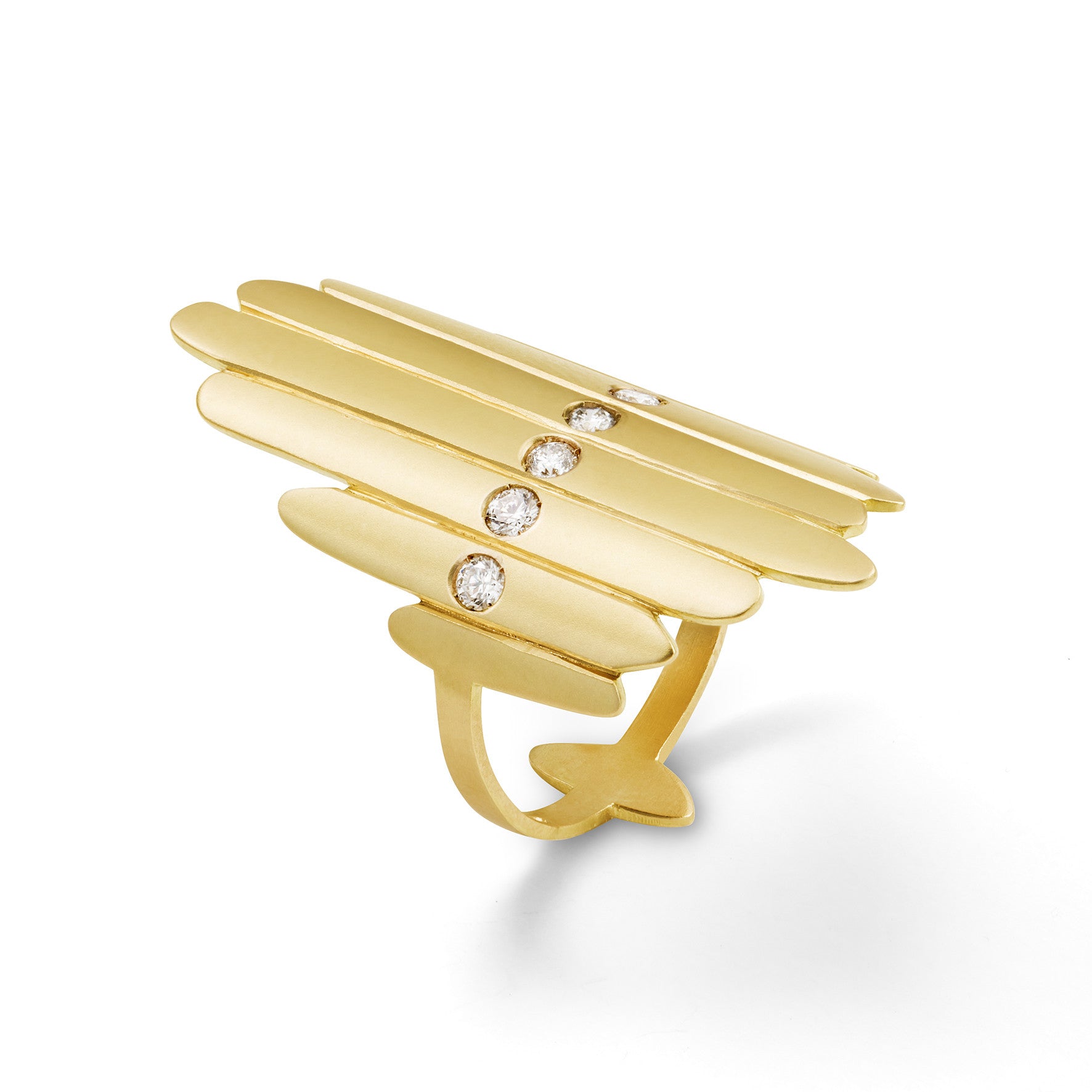 Aimée Aimer Bagues bague Longue Colline or jaune diamants 52