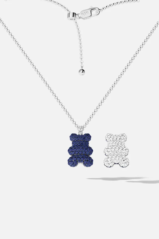 APM Monaco Yummy BABA collier pendentif ajustable blanc bleu