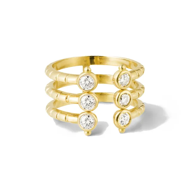 Aimée Aimer Folles Iguazu bague triple or jaune diamants 52