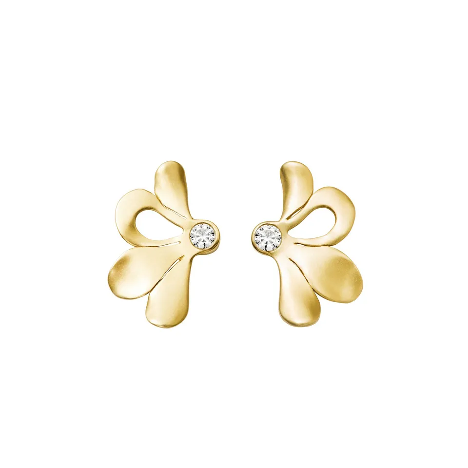 Aimée Aimer Pétale boucles oreilles or jaune diamants paire