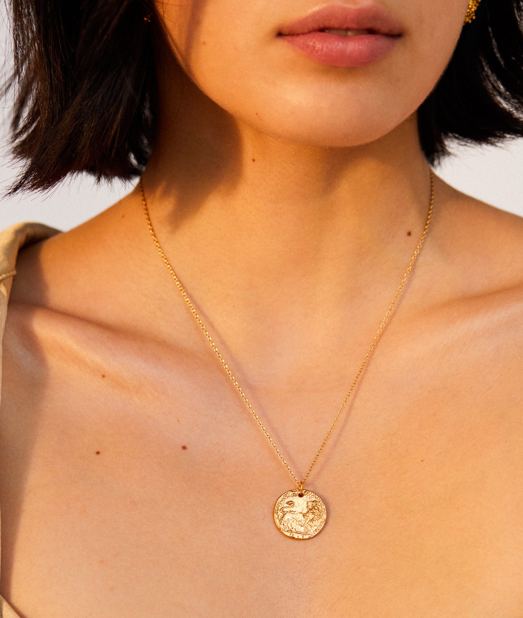 Alighieri Leone Medallion collier plaqué or lion