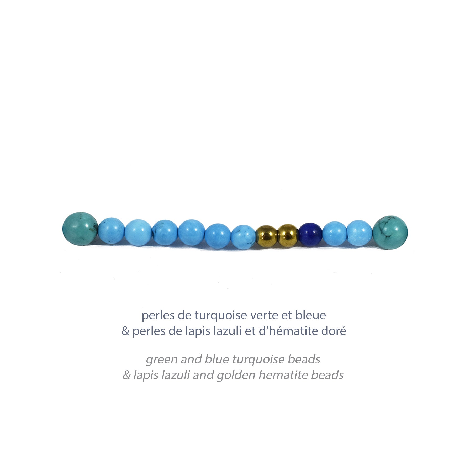Aimée Aimer Alphabet Aloha bracelet or jaune 2 lettres amazonite
