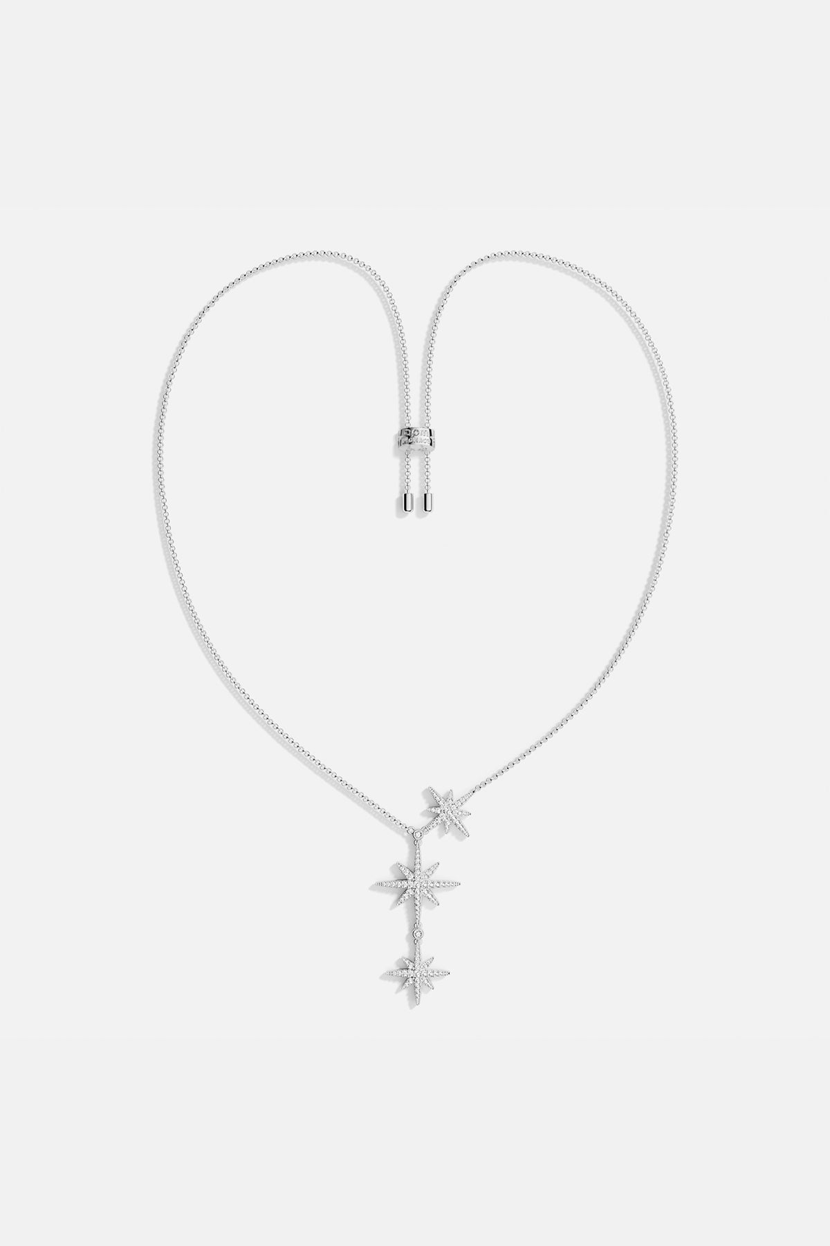 APM Monaco Météorites collier étoiles rhodié ajustable 89 zircons