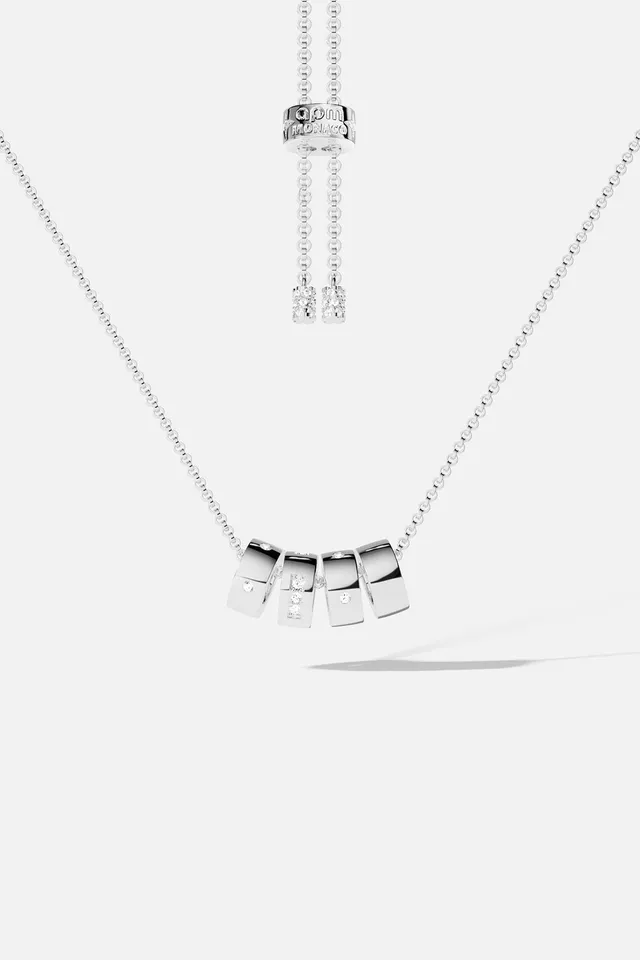 APM Monaco Morse Code LOVE collier ajustable blanc