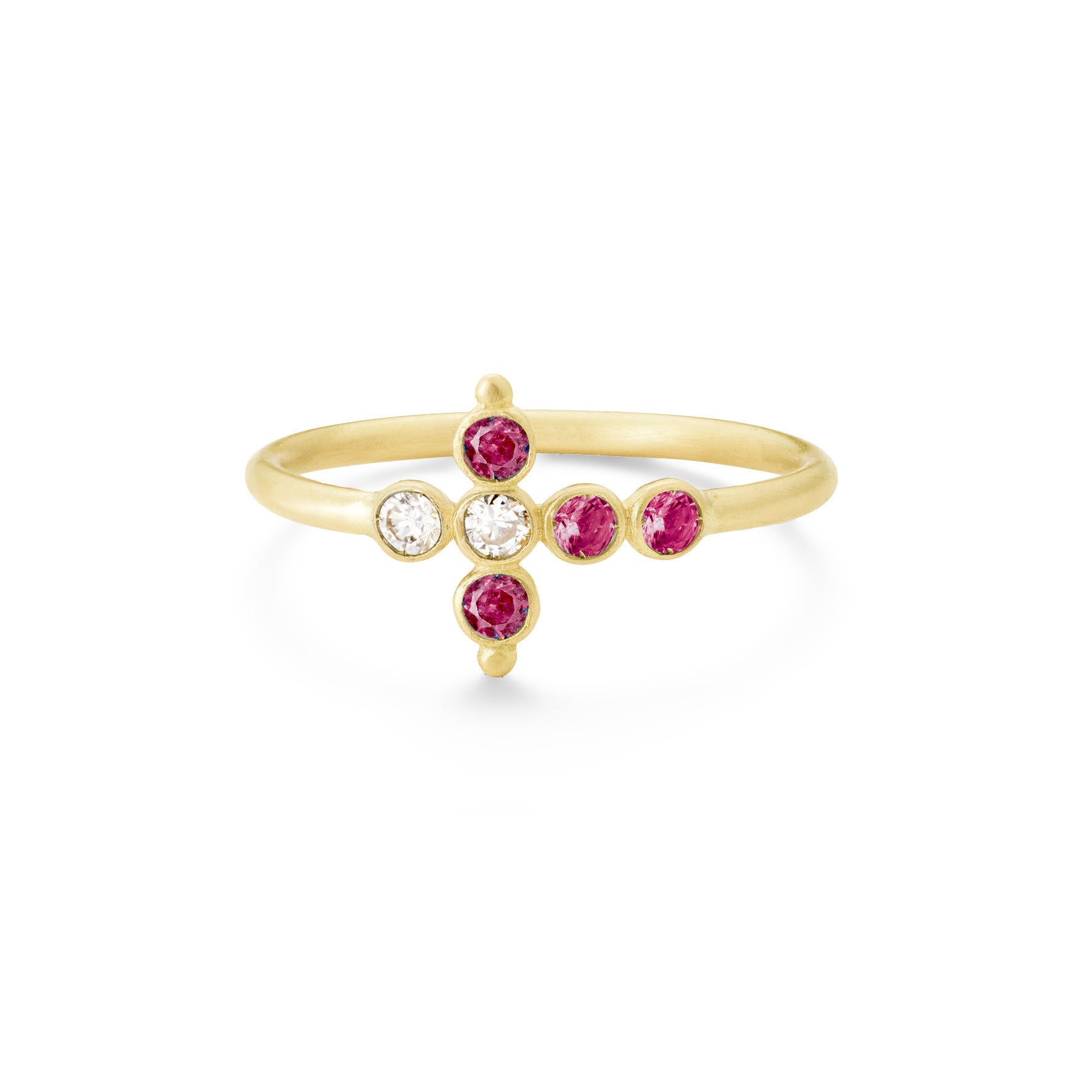 Aimée Aimer Petit AA bague rubis diamants or jaune 54