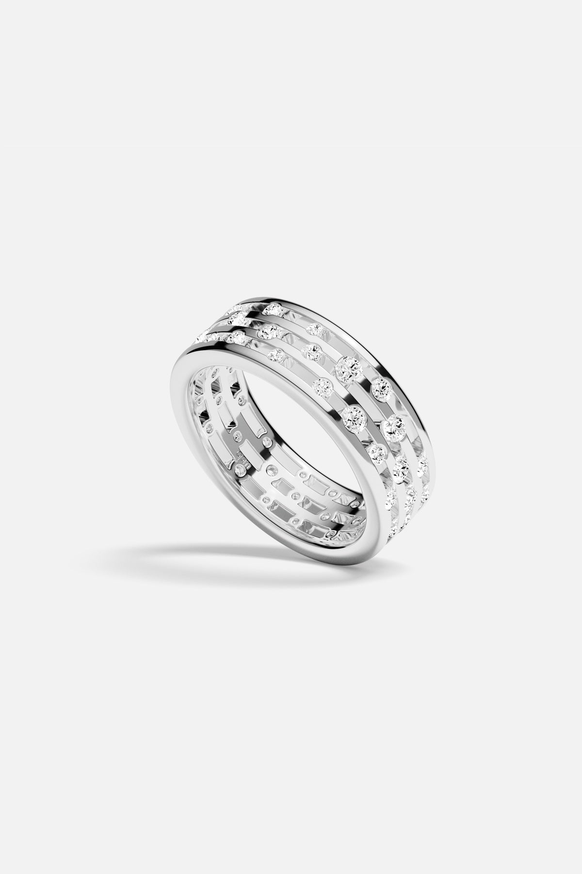 APM Monaco Automne Graphique bague argent blanc 6,5 mm