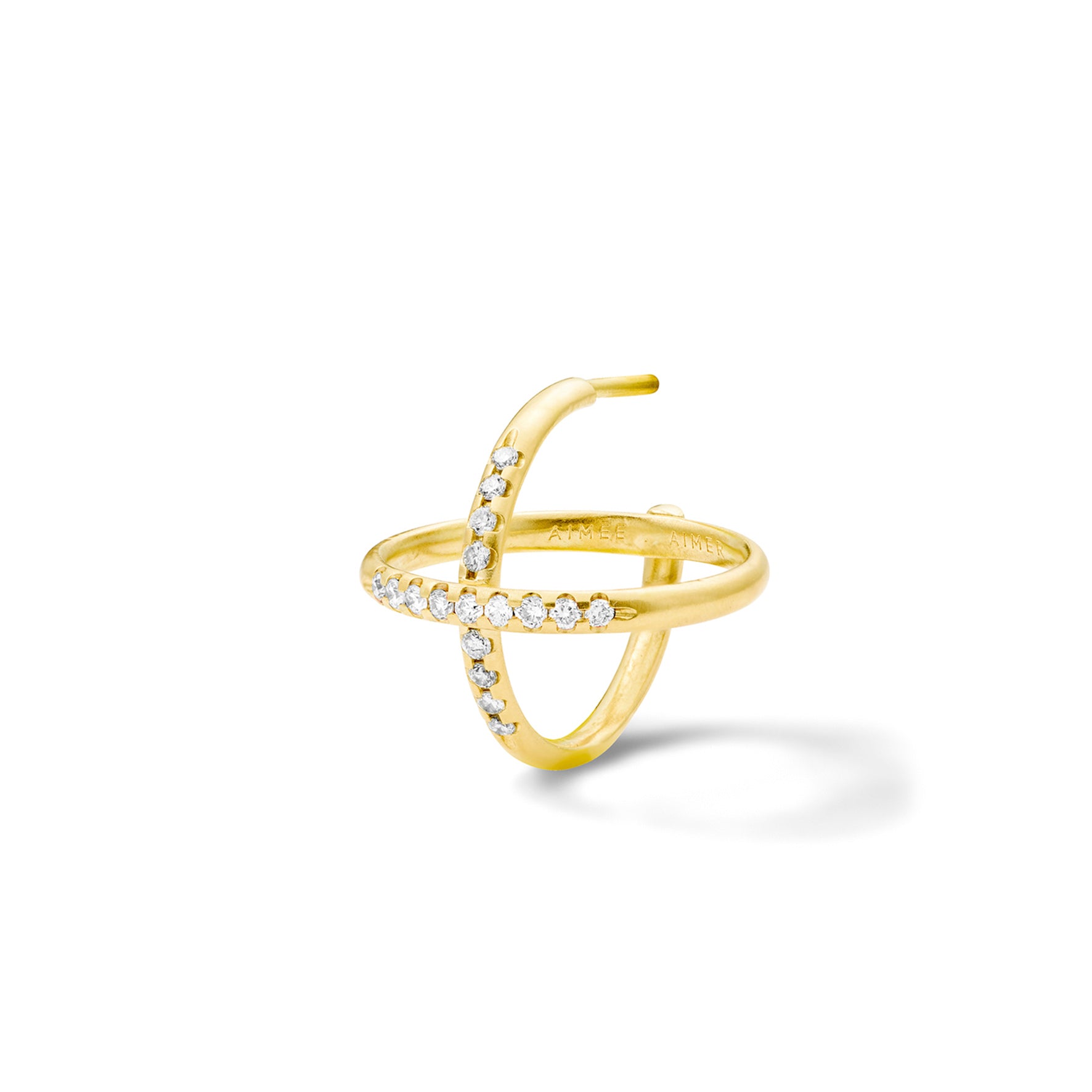 Aimée Aimer Sunset Créole Sunset boucles d'oreilles or jaune unité diamants