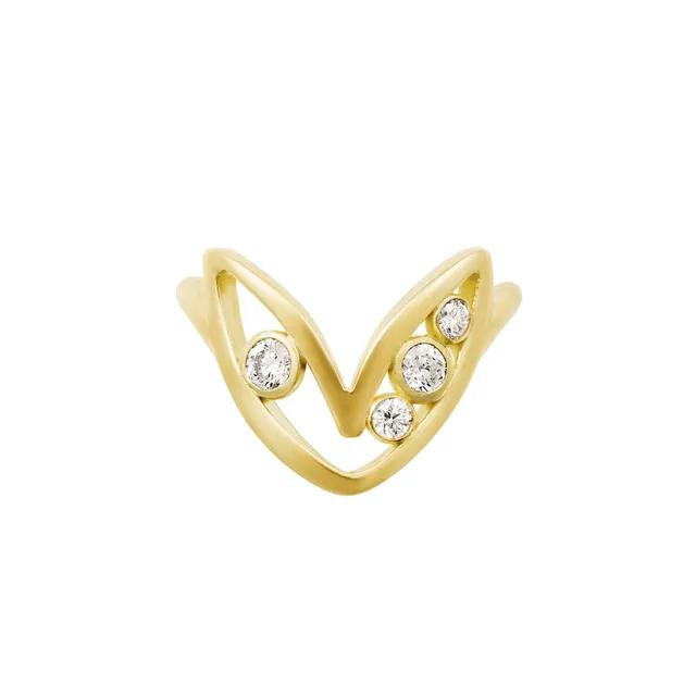 Aimée Aimer Bel Aloha bague or jaune diamants taille 54