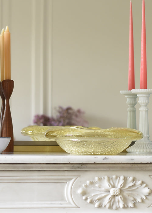 Aimée Aimer Art de la table Grande coupe Blé verre jaune 31 cm