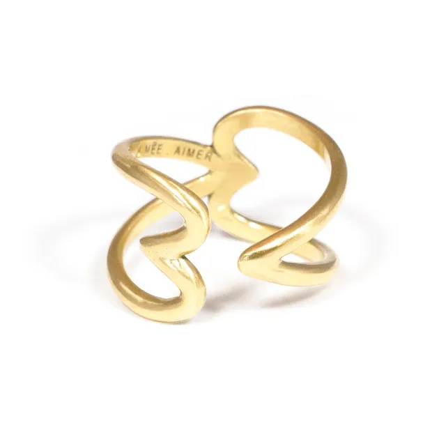 Aimée Aimer Crush bague or jaune cœurs taille 54