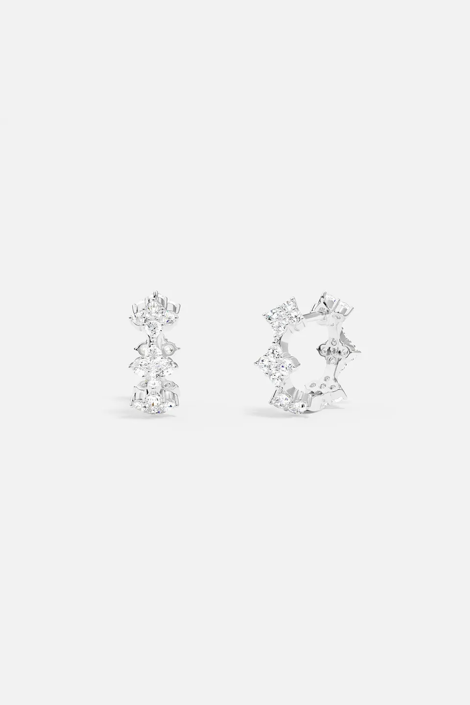 APM Monaco Lumière Éclat boucles d'oreilles créoles blanches zircon