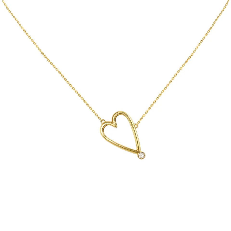 Aimée Aimer Crush collier coeur or jaune diamant
