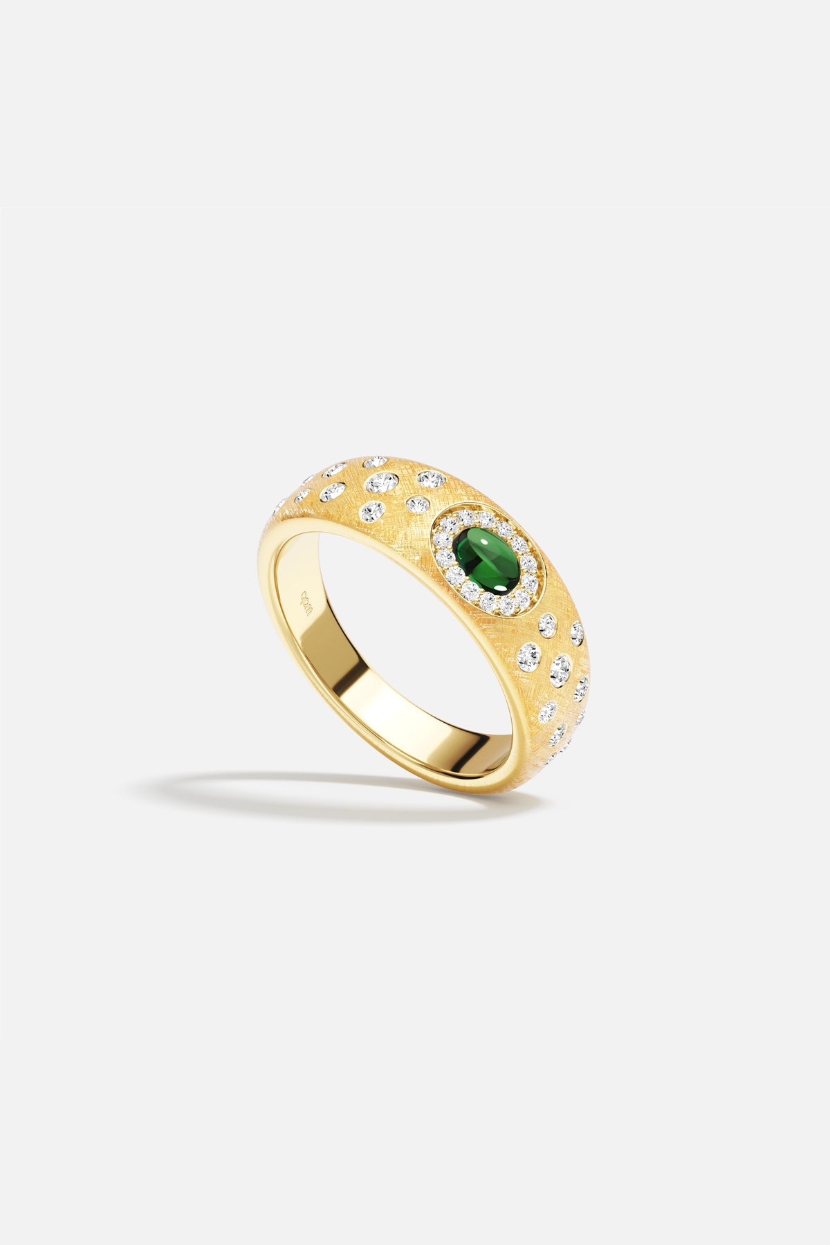 APM Monaco Automne Les Cabochons bague dorée verte