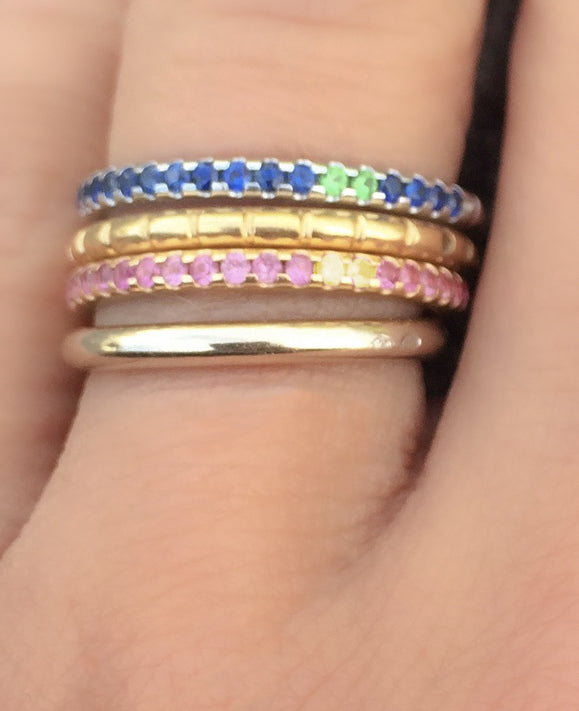 Aimée Aimer Spicy bague or jaune saphirs jaunes roses 52