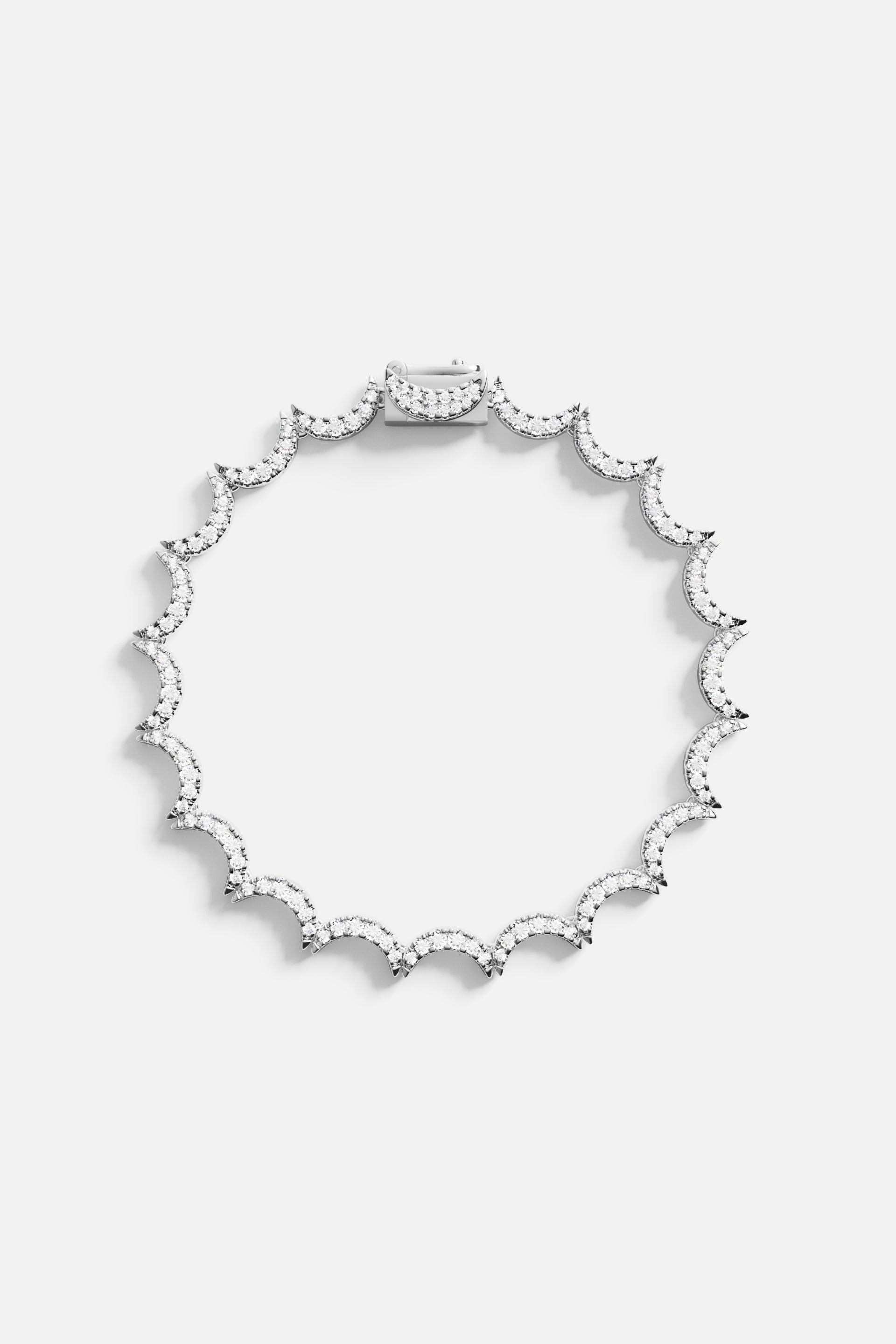 APM Monaco Croisette Vague bracelet rhodié S 16 cm zircon