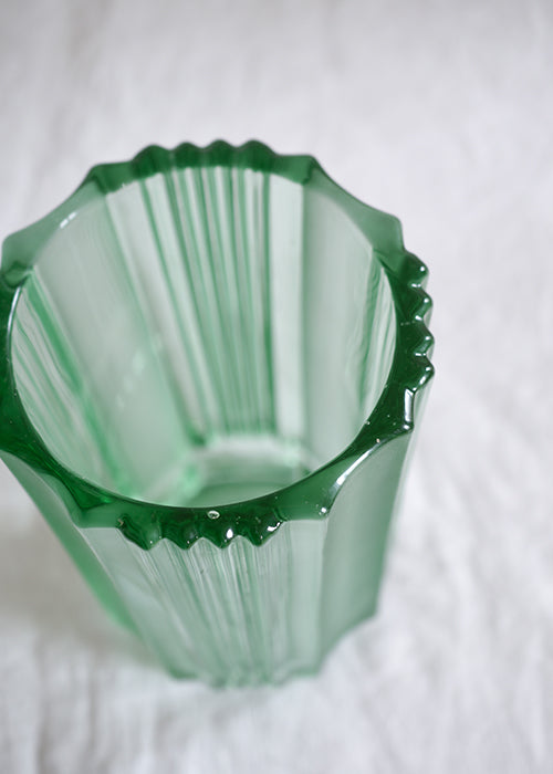 Aimée Aimer Vase Bermudes vase cristal vert d'eau 21 cm pièce unique