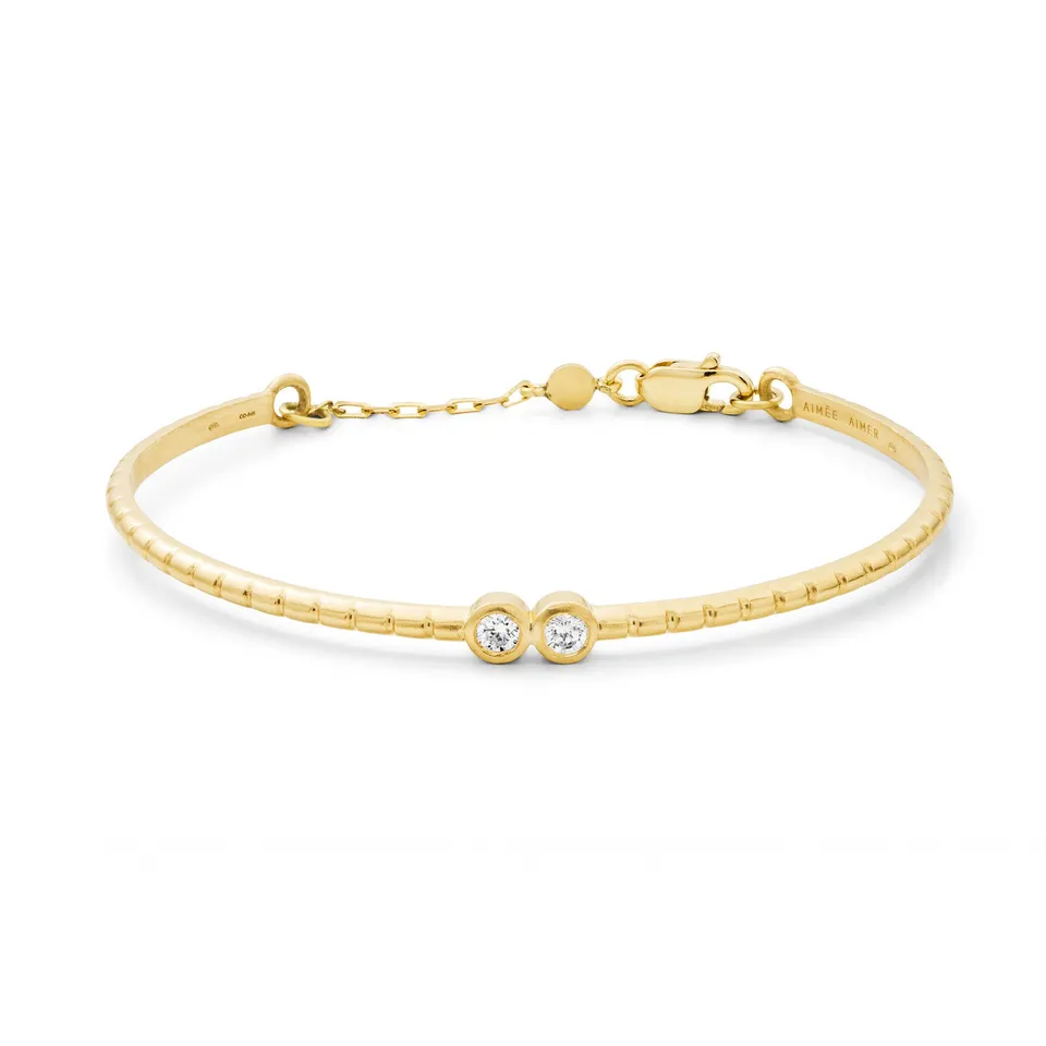 Aimée Aimer Folles Iguazu bracelet jonc or jaune diamants M
