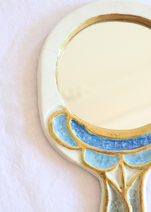 Mithé Espelt Mers du Sud miroir à main bleu 24,5 cm