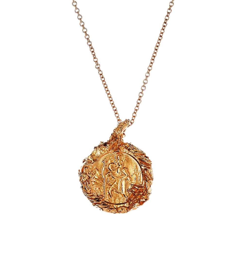 Alighieri The St. Christopher Medallion collier plaqué or