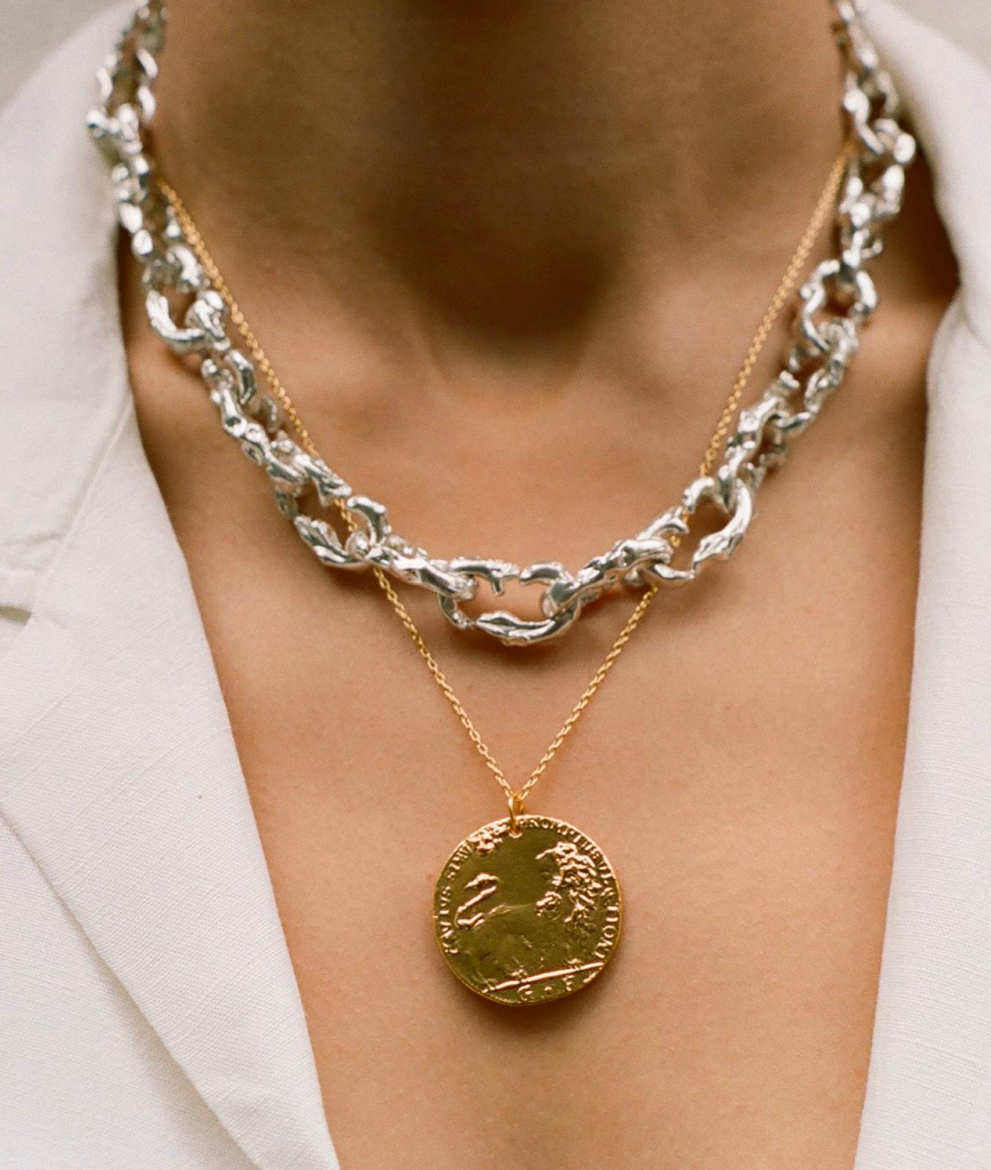 Alighieri Il Leone Medallion collier médaillon doré lion