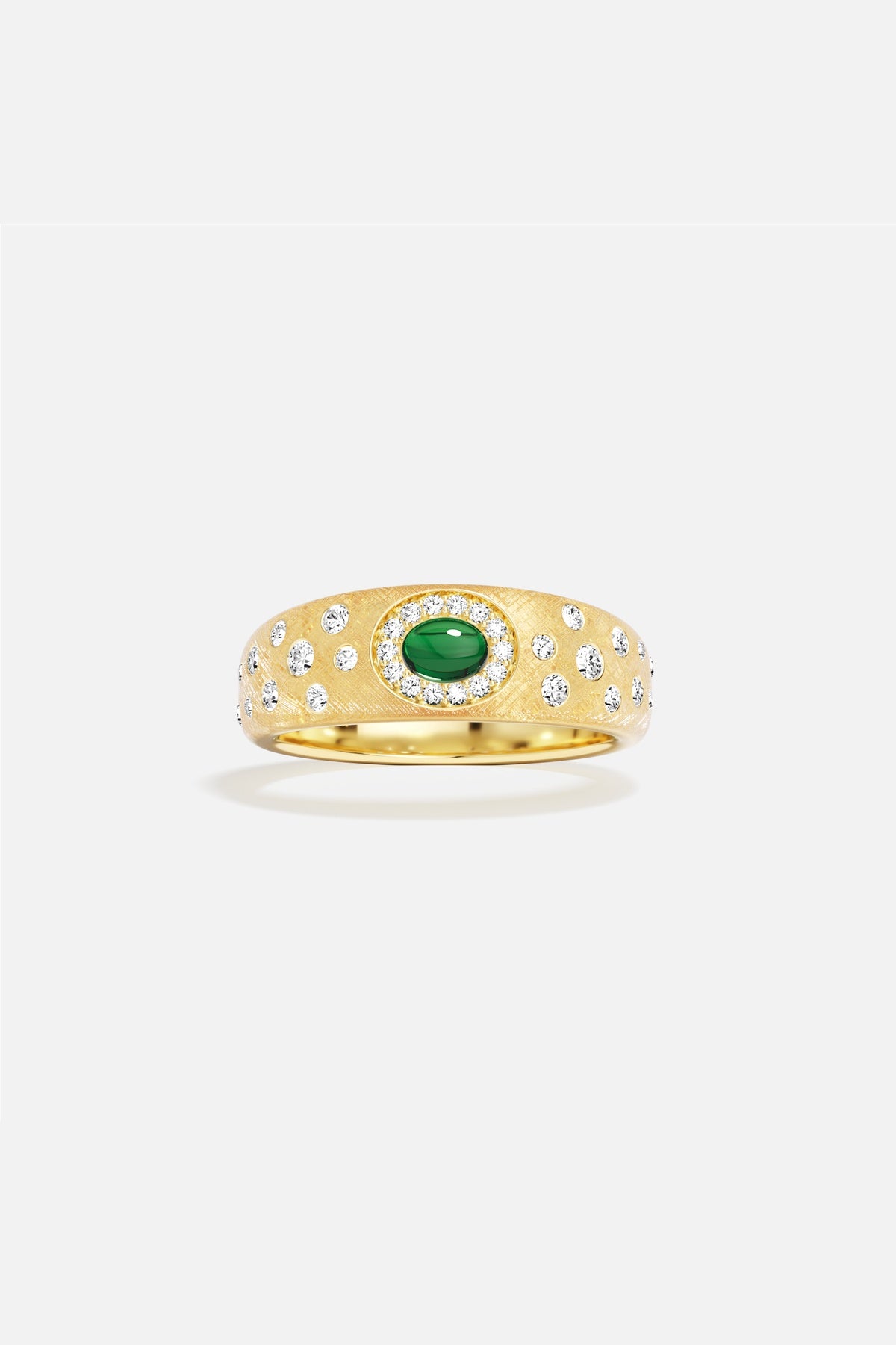 APM Monaco Automne Les Cabochons bague dorée verte