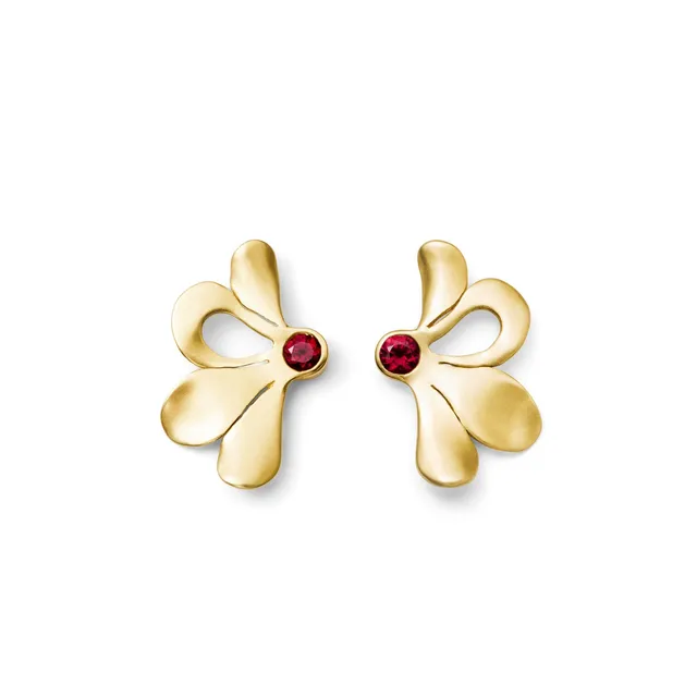 Aimée Aimer Pétale boucles d'oreilles or jaune rubis paire
