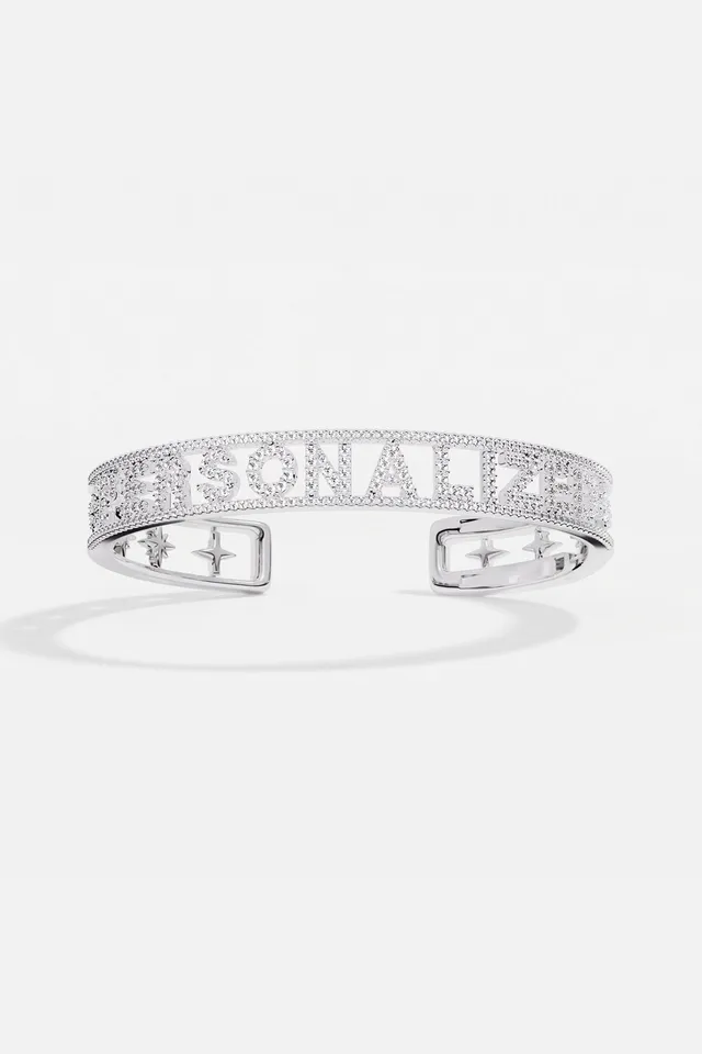 APM Monaco Morse Bracelet Personnalisé jonc blanc taille M