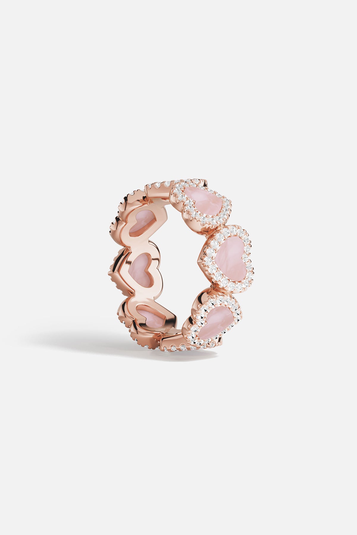 APM Monaco Méditerranée Cœur bague nacre rose taille 52