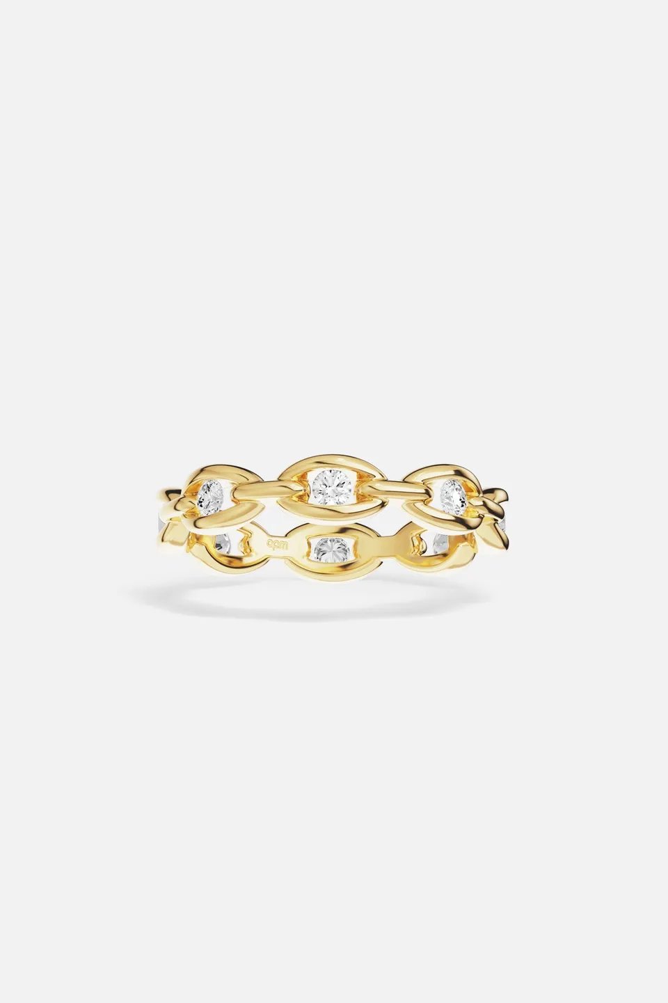 APM Monaco Soleil Enchaîné bague plaqué or jaune zircons
