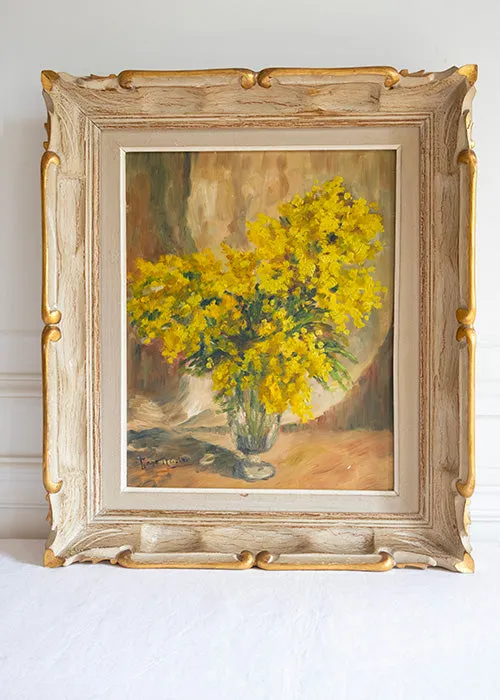 Aimée Aimer Œuvres huile sur toile mimosa 33x41 cadre inclus
