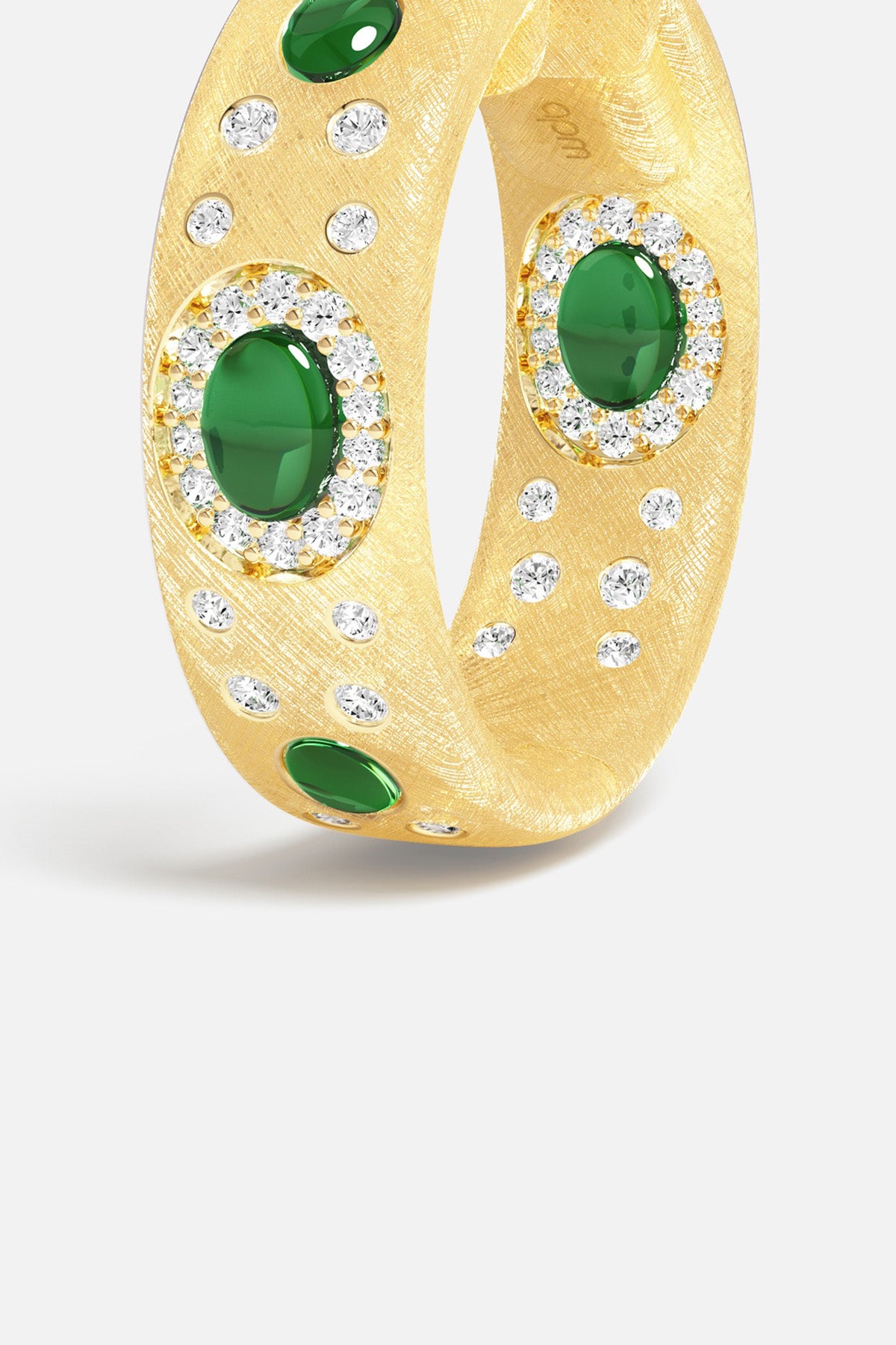 APM Monaco Automne Les Cabochons créoles vert doré 21mm