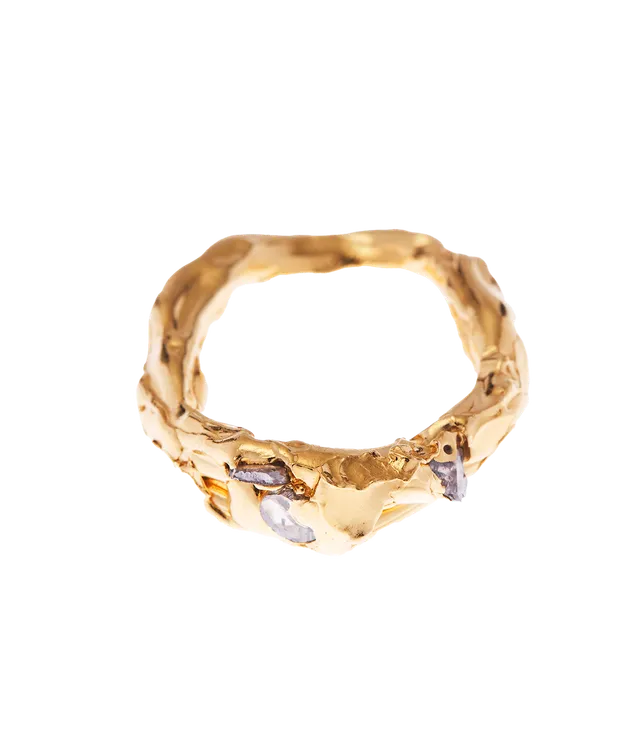 Alighieri Gathering Moons bague or diamant lune