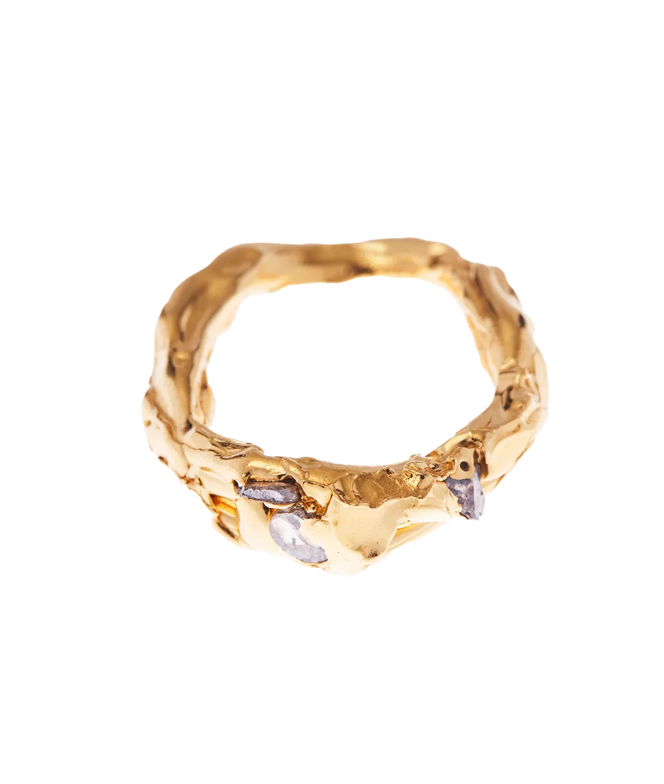 Alighieri Gathering Moons bague or diamant lune