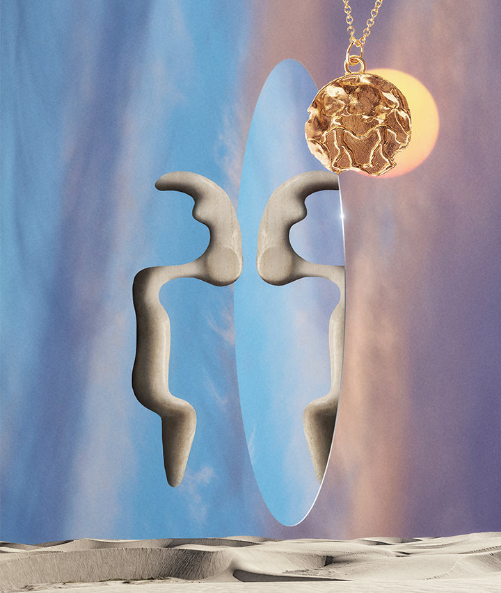 Alighieri Gemini Medallion collier or massif 9 carats