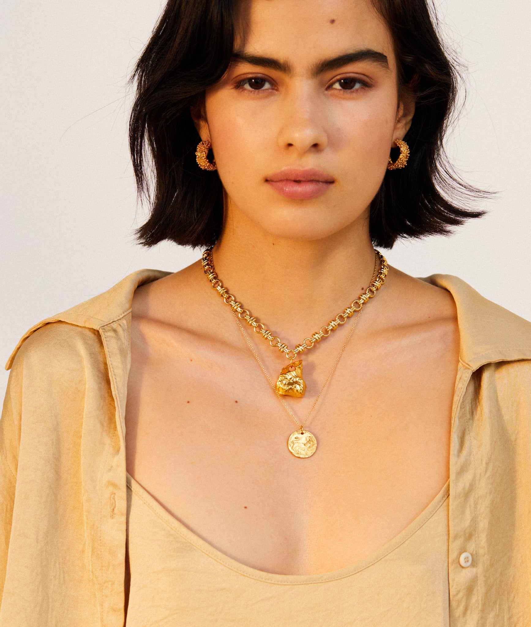 Alighieri Leone Medallion collier plaqué or lion