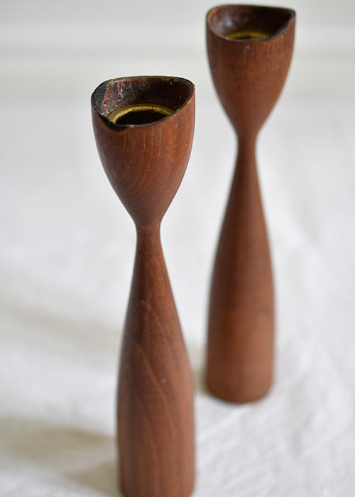 Aimée Aimer Bougeoirs Infini bougeoir teck paire 20 cm