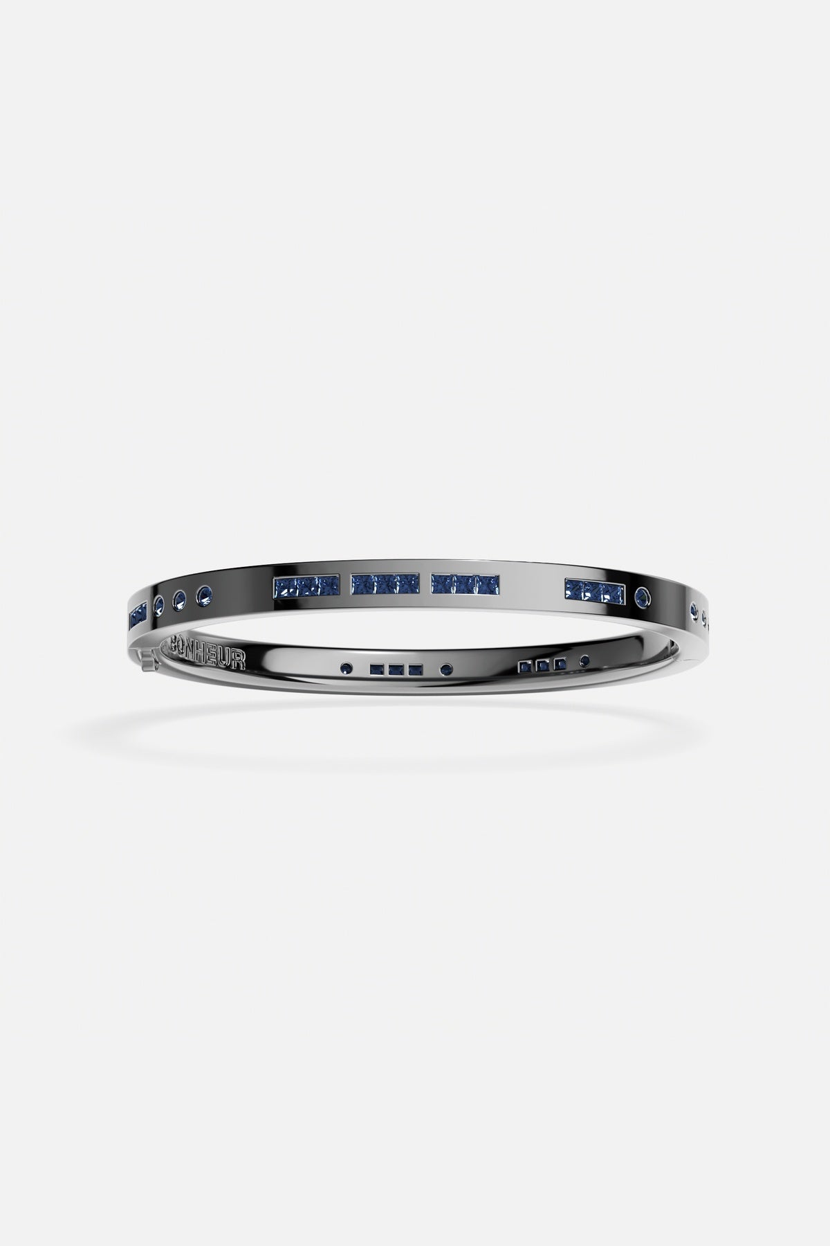 APM Monaco Morse Code BONHEUR jonc gris bleu