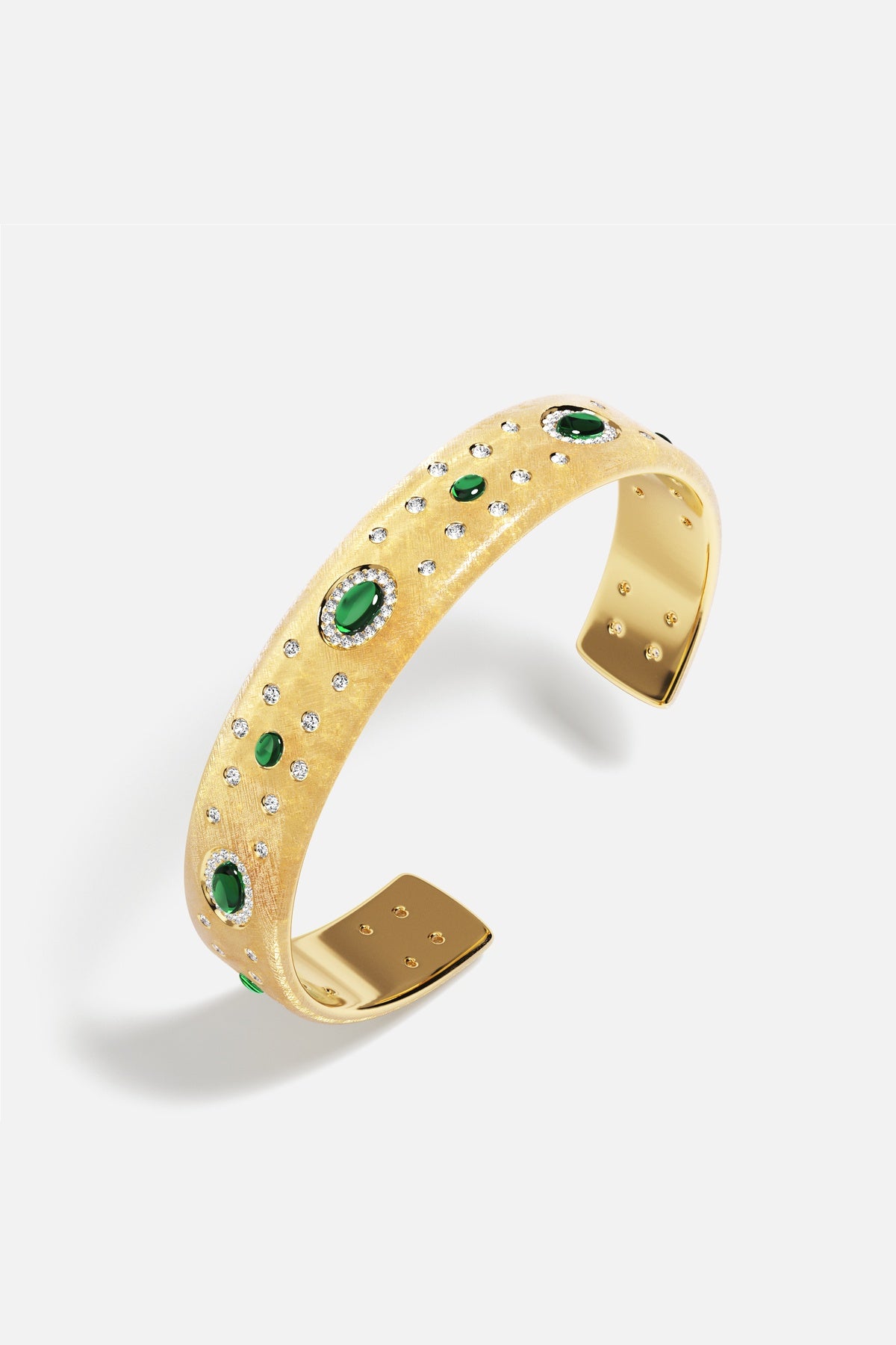 APM Monaco Automne Les Cabochons bracelet jonc vert large